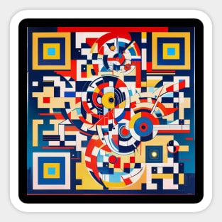 RickRoll QR Code Geometric Abstract Painting Sticker